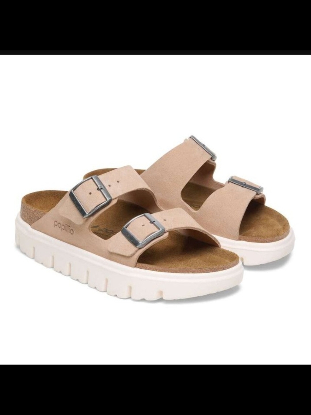 Papillio By Birkenstock Arizona Chunky Suede Sandals Warm Beige Sz 39 (8-8.5)
